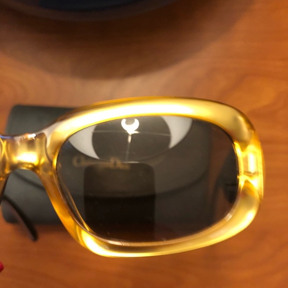 VINTAGE CHRISTIAN DIOR GOLD CANAGE (2006 40C) SUNGLASSES - Picture 6 of 12